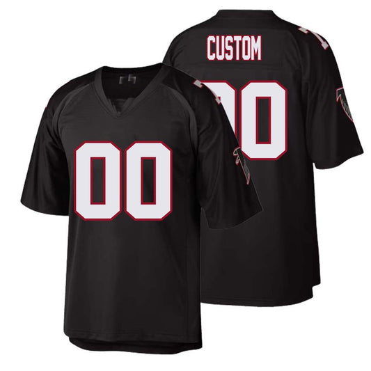 Custom Throwback Atlanta Falcons Stitched Black M&N 1992 Retired Jersey