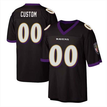 Custom Throwback Baltimore Ravens Stitched Black M&N Retired Football Jersey
