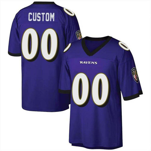 Custom Throwback Baltimore Ravens Stitched Purple M&N Retired Football Jersey