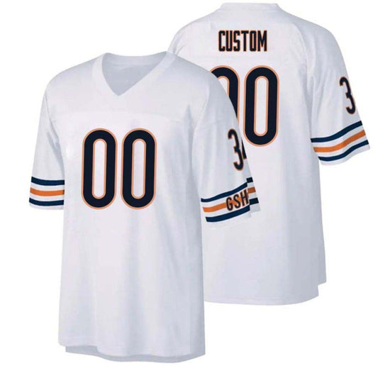 Custom Throwback Chicago Bears Stitched White M&N Retired Football Jersey