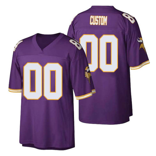 Custom Throwback Minnesota Vikings Stitched Purple M&N Retired Football Jersey