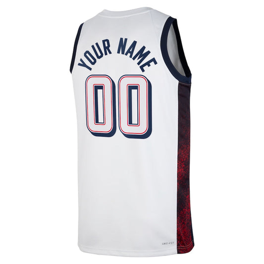 Custom USA Basketball Unisex 2024 Swingman Jersey - White American Basketball Jersey