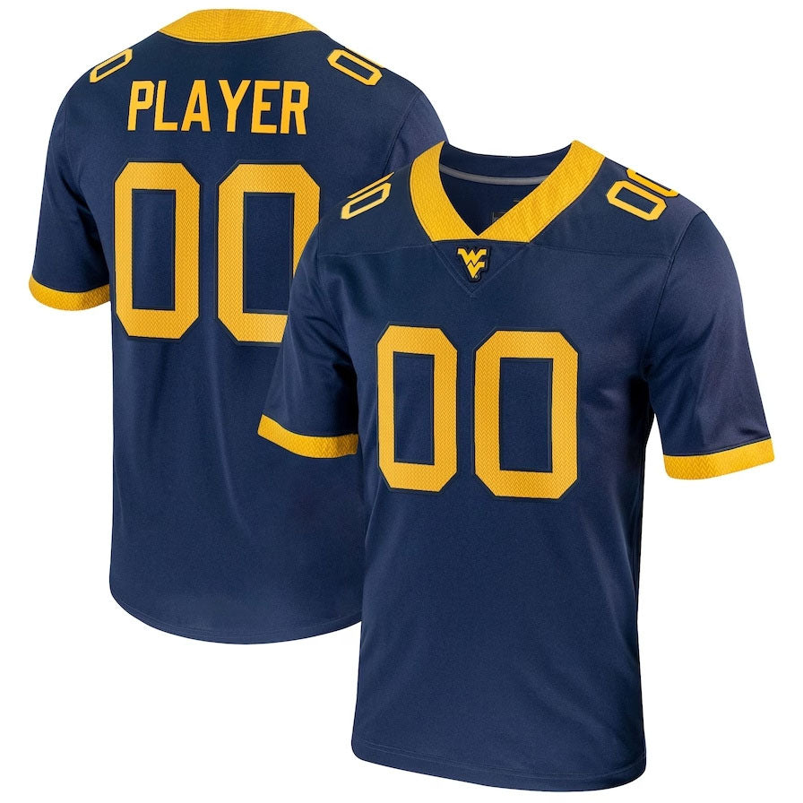 W.Virginia Mountaineers Pick-A-Player NIL Replica Football Jersey - Navy American College Jerseys