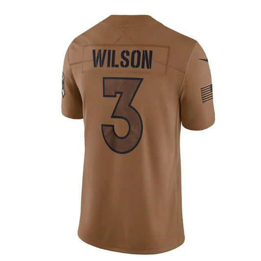 D.Broncos #3 Russell Wilson Brown 2023 Salute To Service Limited Stitched Jerseys