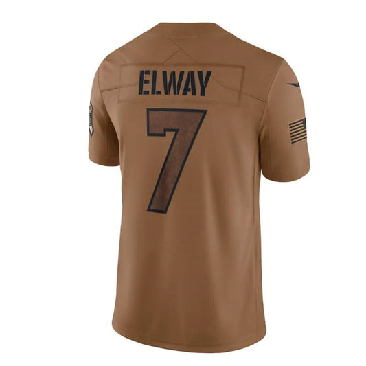 D. Broncos #7 John Elway Brown 2023 Salute To Service Retired Player Limited Stitched Jerseys
