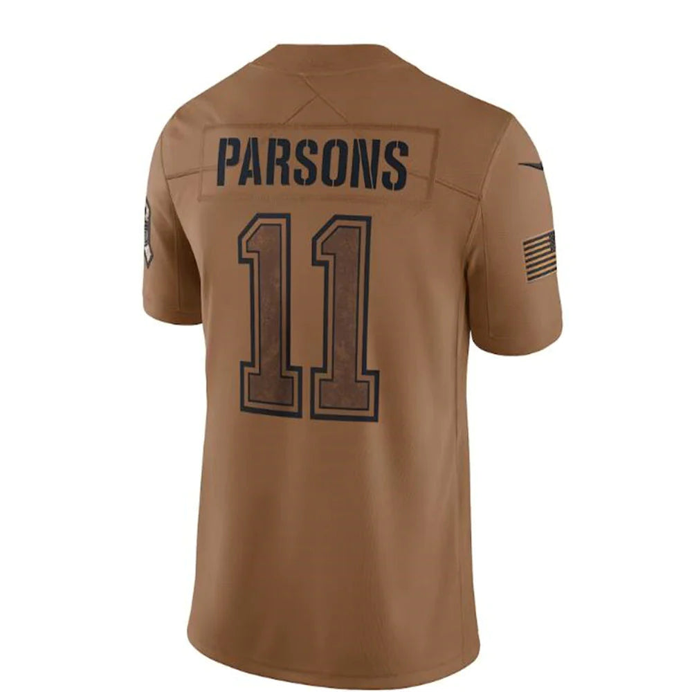 D.Cowboys #11 Micah Parsons Brown 2023 Salute To Service Limited Stitched Jerseys