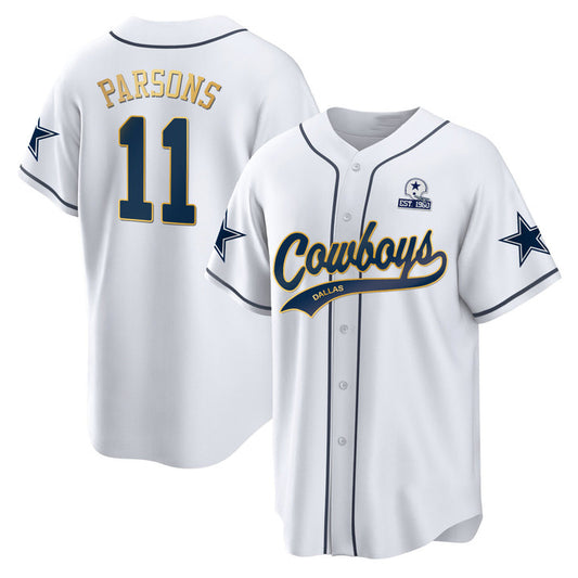 D.Cowboys #11 Micah Parsons White Baseball Stitched Jersey