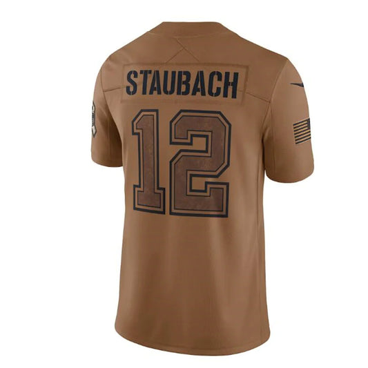 D.Cowboys #12 Roger Staubach Brown 2023 Salute To Service Limited Stitched Jerseys