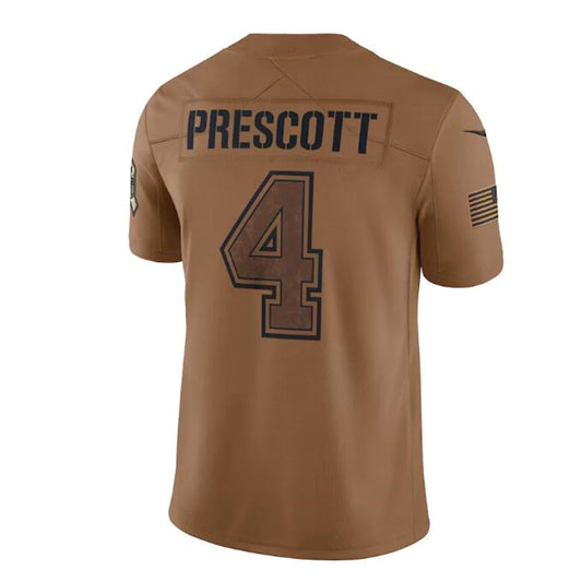 D.Cowboys #4 Dak Prescott Brown 2023 Salute To Service Limited Stitched Jerseys