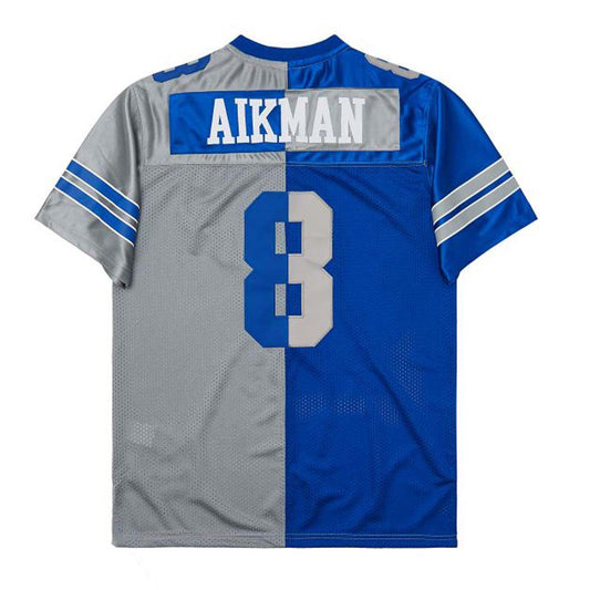 D.Cowboys #8 Troy Aikman Blue Grey Split Mitchell & Ness 1992 Replica Jersey Stitched American Football Jerseys