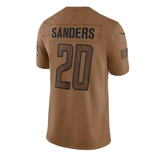 D.Lions #20 Barry Sanders Brown 2023 Salute To Service Limited Stitched Jerseys