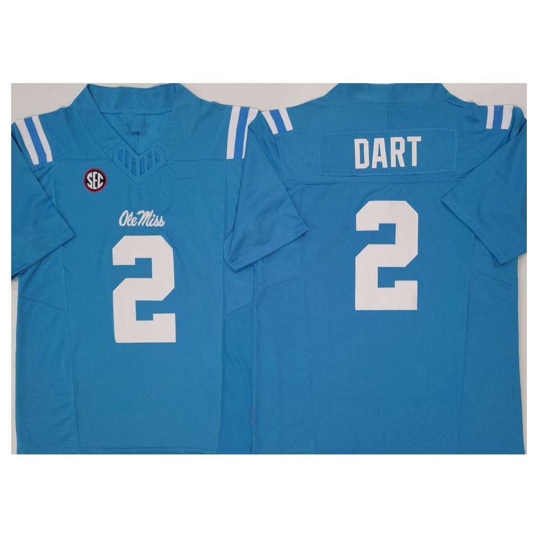 O.Miss Rebels #2 Jaxson Dart Blue Vapor F.U.S.E. Limited Football Stitched American College Jerseys