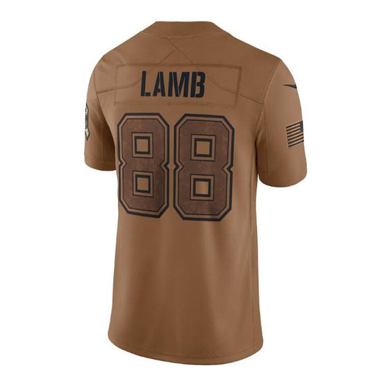 D.Cowboys #88 CeeDee Lamb Brown 2023 Salute To Service Limited Jersey Stitched American Football Jerseys