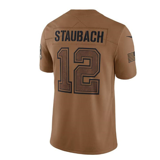 D.Cowboys #12 Roger Staubach Brown 2023 Salute To Service Limited Jersey Fashion Jersey American Jerseys