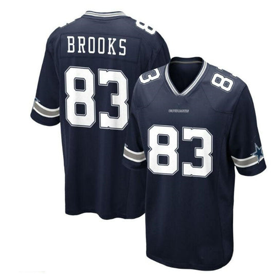 D.Cowboys #83 Jalen Brooks Game Jersey - Navy Stitched American Football Jerseys