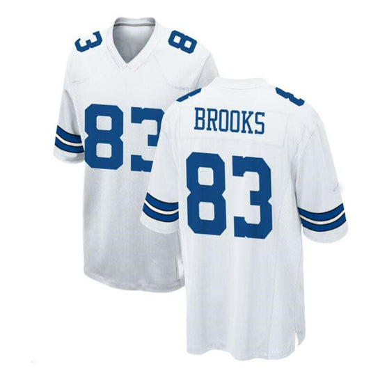 D.Cowboys #83 Jalen Brooks Game Jersey - White Stitched American Football Jerseys