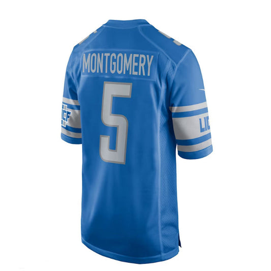 D.Lions #5 David Montgomery Game Player Jersey - Blue Stitched American Football Jerseys