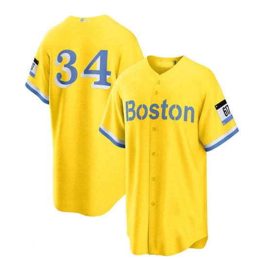 Boston Red Sox  #34 David Ortiz  Retired Player City Connect Replica Jersey - Gold Baseball Jerseys