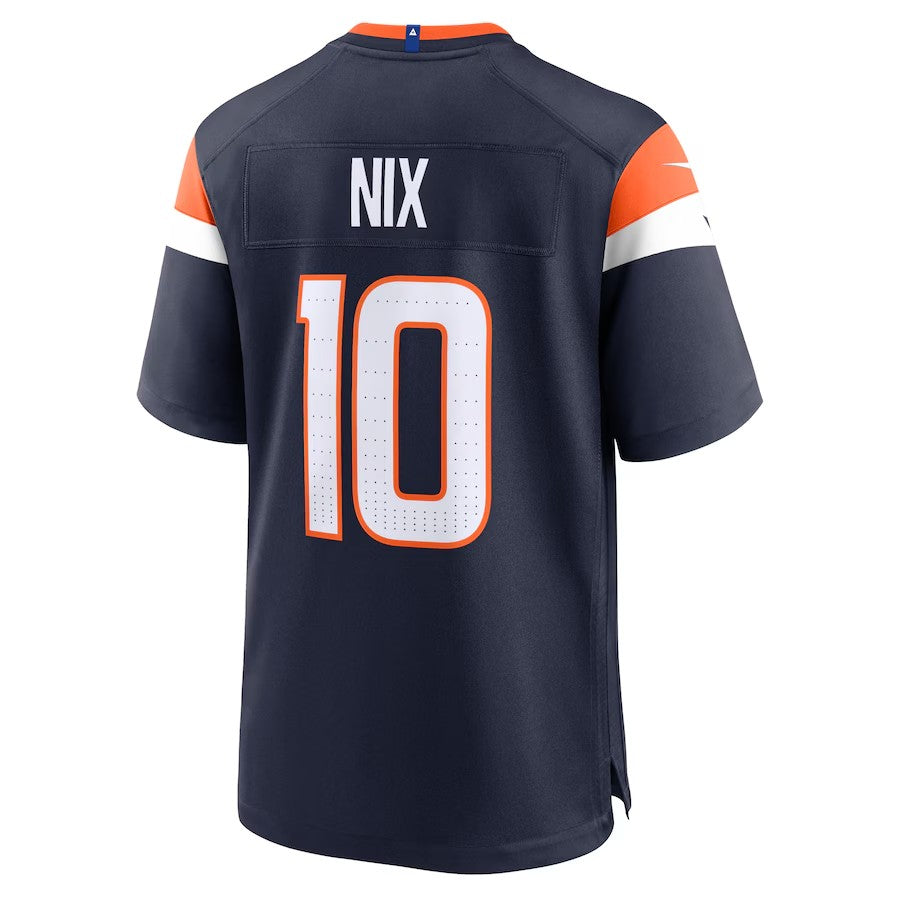 D.Broncos #10 Bo Nix 2024 Draft First Round Pick Player Game Jersey - Navy American Football Jersey