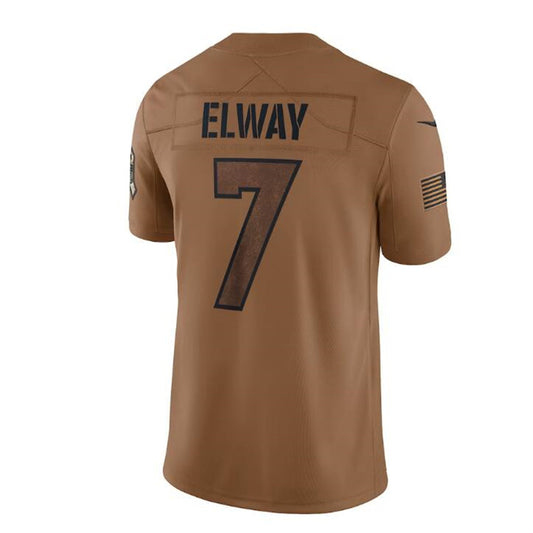 D.Broncos #7 John Elway  Brown 2023 Salute To Service Retired Player Limited Jersey Stitched American Football Jerseys
