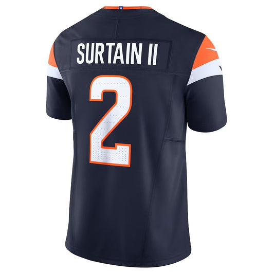 D.Broncos #2 Patrick Surtain II Alternate Vapor F.U.S.E. Limited Jersey - Navy American Football Jerseys