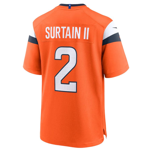 D.Broncos #2 Patrick Surtain II Game Jersey - Orange American Football Jerseys