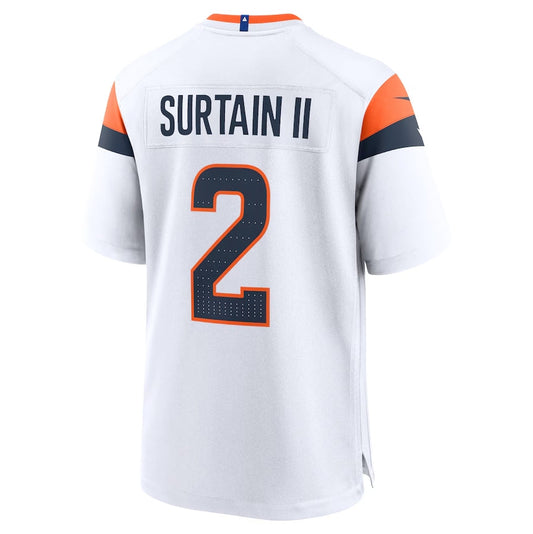 D.Broncos #2 Patrick Surtain II Game Jersey - White American Football Jerseys