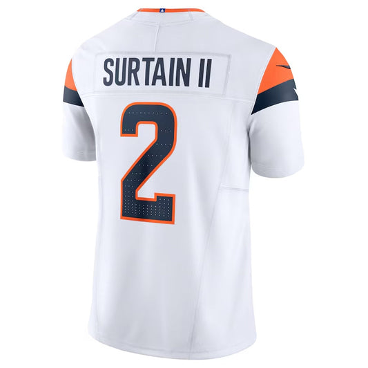 D.Broncos #2 Patrick Surtain II Vapor F.U.S.E. Limited Jersey - White American Football Jerseys