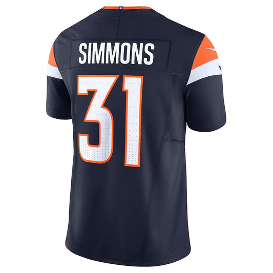 D.Broncos #31 Justin Simmons Vapor F.U.S.E. Limited Jersey - Navy American Football Jersey