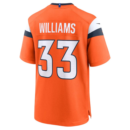 D.Broncos #33 Javonte Williams Game Jersey - Orange American Football Jerseys