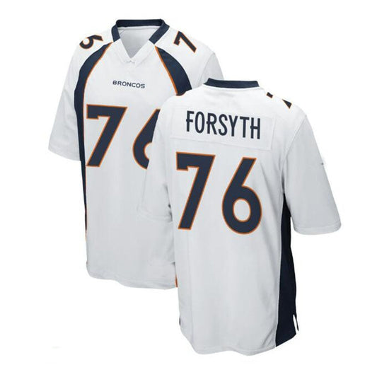 D.Broncos #76 Alex Forsyth Alternate Game Jersey - White Stitched American Football Jerseys