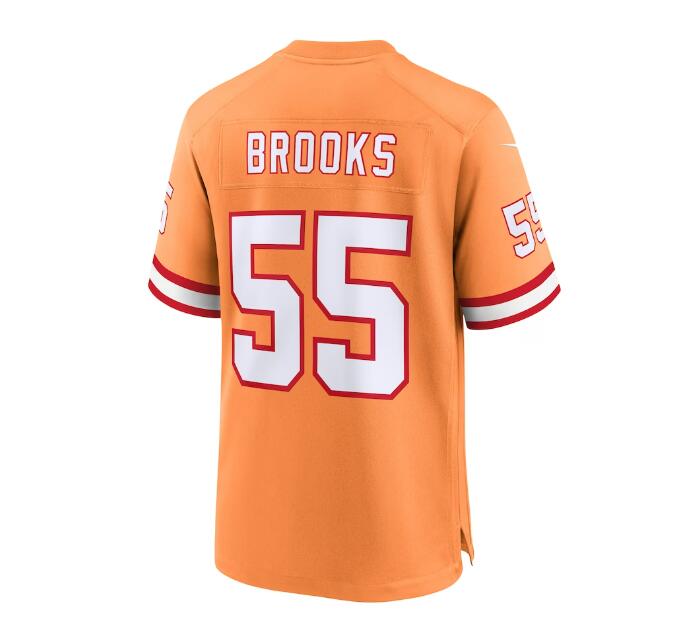 TB.Buccaneers #55 Derrick Brooks Throwback Game Jersey - Orange Stitched American Football Jerseys