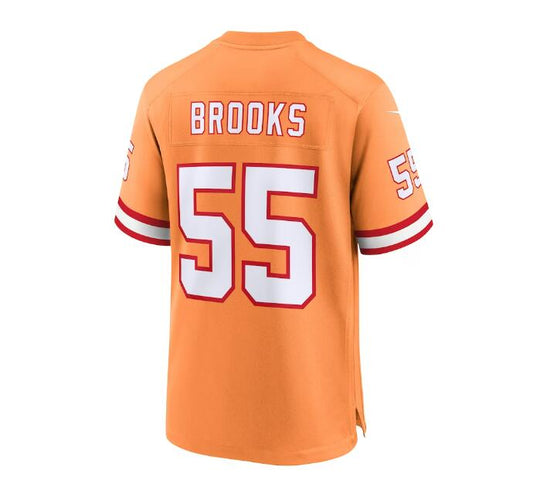 TB.Buccaneers #55 Derrick Brooks Throwback Game Jersey - Orange Stitched American Football Jerseys