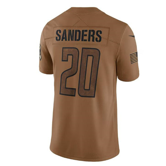 D.Lions #20 Barry Sanders Brown 2023 Salute To Service Retired Player Limited Jersey Stitched American Football Jerseys
