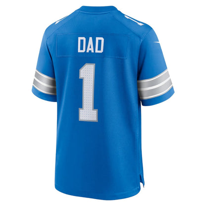 D.Lions #1 Number 1 Dad Game Jersey - Blue American Football Jerseys
