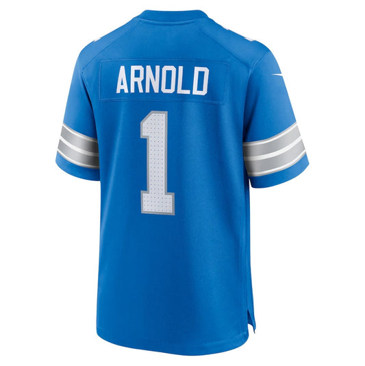 D.Lions #1 Terrion Arnold 2024 Draft First Round Pick Player Game Jersey - Blue American Football Jerseys