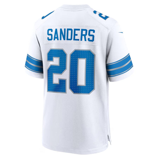 D.Lions #20 Barry Sanders Retired Player Game Jersey - White American Football Jerseys