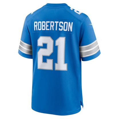 D.Lions #21 Amik Robertson Game Jersey - Blue American Football Jerseys