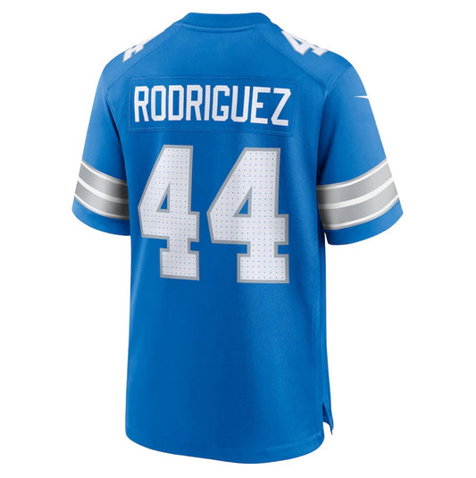 D.Lions #44 Malcolm Rodriguez Game Jersey - Blue American Football Jerseys