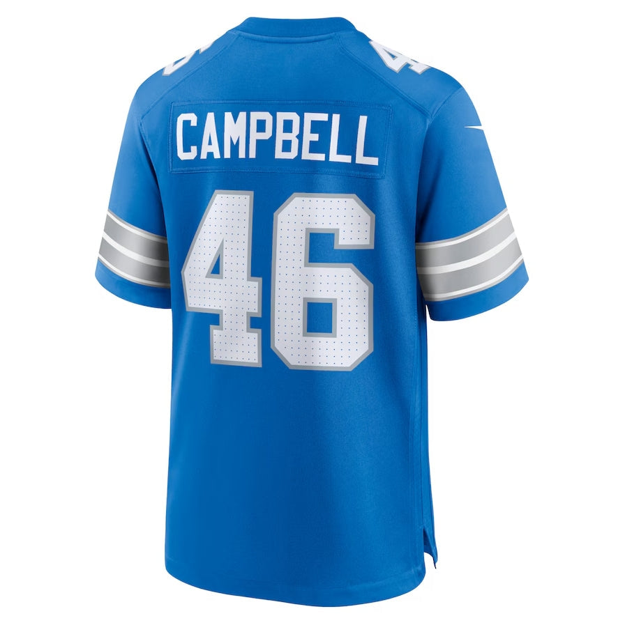D.Lions #46 Jack Campbell Game Jersey - Blue American Football Jerseys