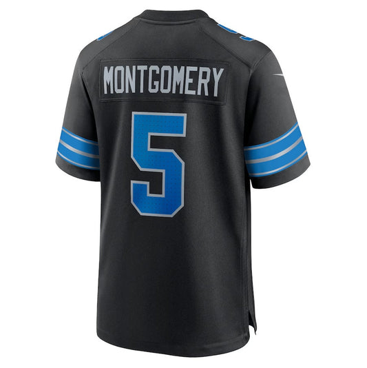D.Lions #5 David Montgomery 2nd Alternate Game Jersey - Black American Football Jerseys