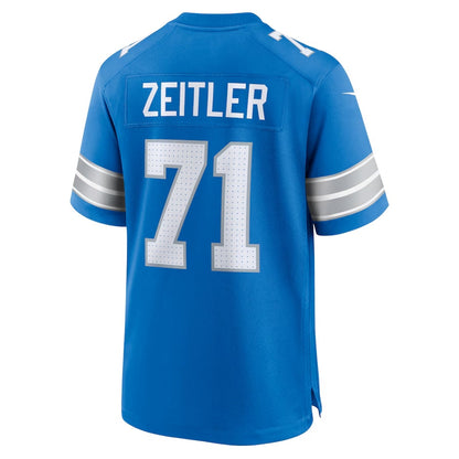 D.Lions #71 Kevin Zeitler Game Jersey - Blue American Football Jerseys