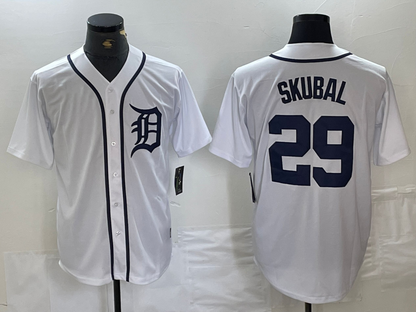 Detroit Tigers #29 Tarik Skubal White Cool Base Stitched Baseball Jersey