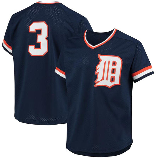 Detroit Tigers #3 Alan Trammell Navy Mitchell & Ness 1984 Authentic Cooperstown Collection Mesh Batting Practice Jersey Baseball Jerseys