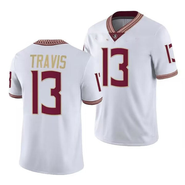 F.State Seminoles #13 Jordan Travis White Stitched College Jerseys