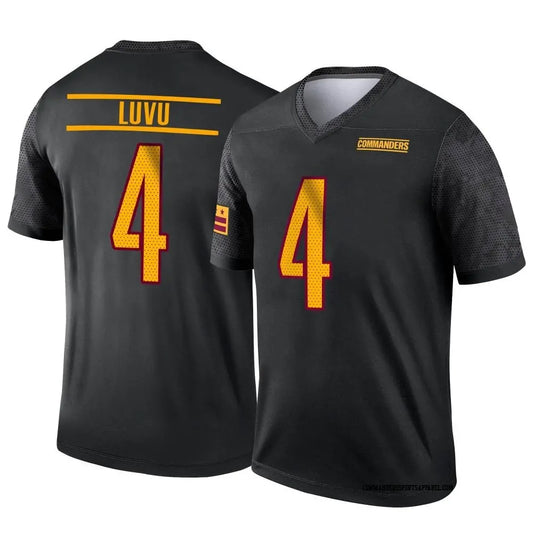 W.Commanders #4 Frankie Luvu Black Game Jersey Stitched American Football Jerseys