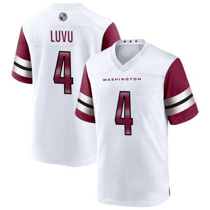 W.Commanders #4 Frankie Luvu White Game Jersey Stitched American Football Jerseys