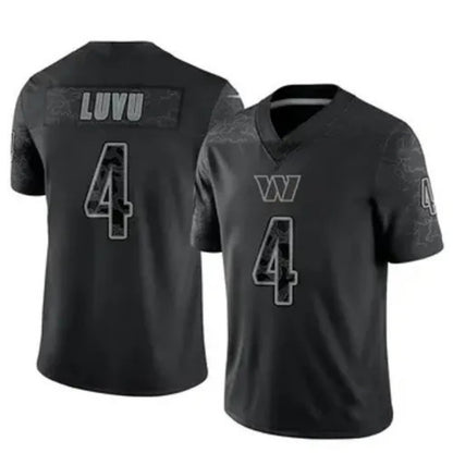 W.Commanders #4 Frankie Luvu Black Stitched Vapor Limited Reflective Football Jerseys