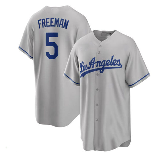 Los Angeles Dodgers #5 Freddie Freeman Road Replica Player Jersey - Gray Baseball Jerseys