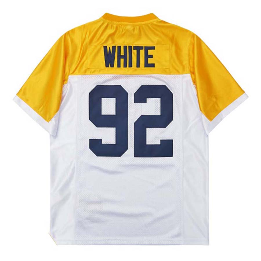 GB.Packers #92 Reggie White Mitchell & Ness Half Gold White Split Legacy Replica American Football Jersey